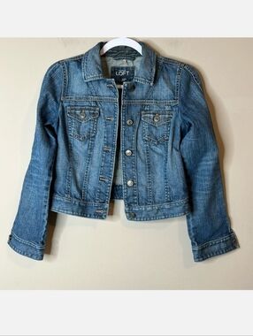 Loft denim blue jean jacket size 2P
